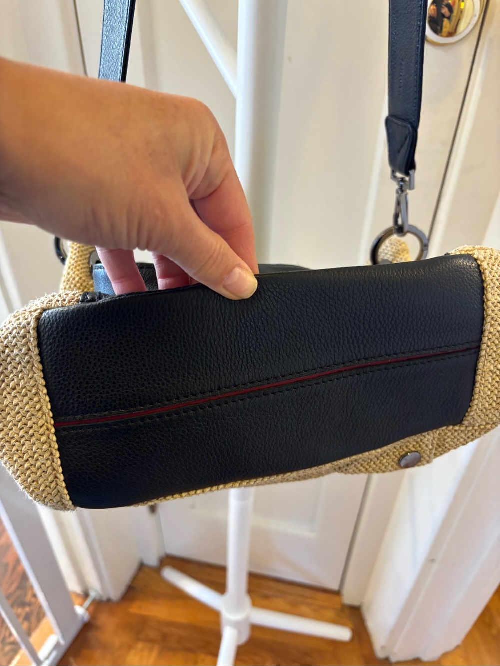 Hammitt Daniel Medium Satchel — Chaparral Raffia / Gunmetal - Picture 4 of 10